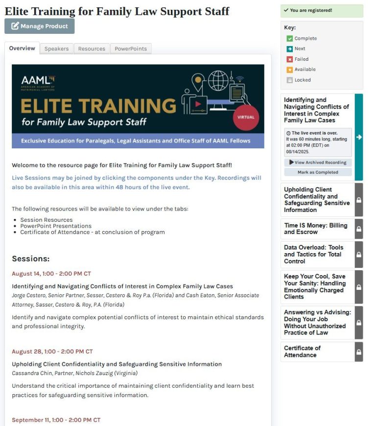 Elite Training LMS Example